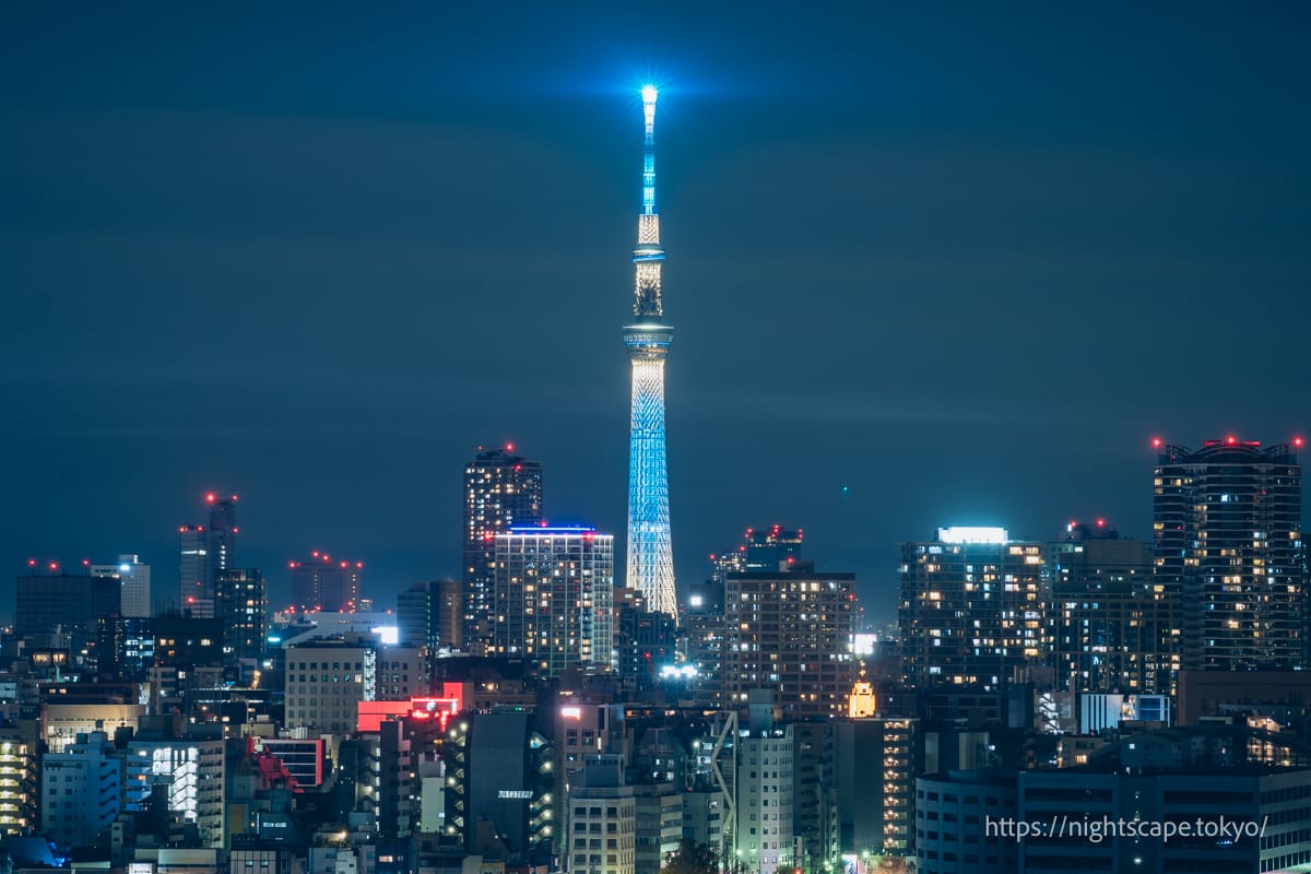 Tokyo Sky Tree illuminated.