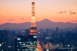 Tokyo Tower and Mount Fuji