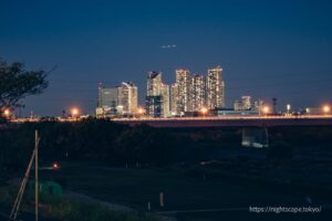 Night view of tower condominiums around Musashi Kosugi Station