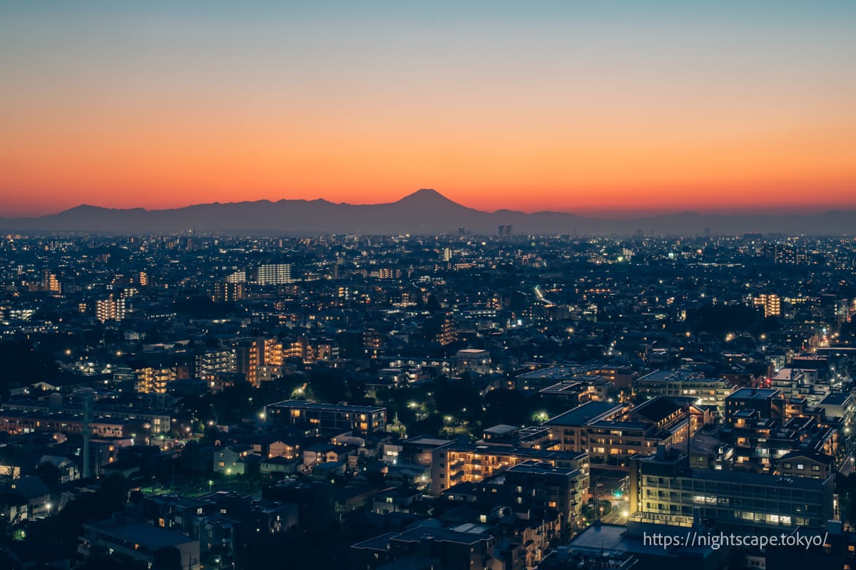 View of Mt Fuji at dusk