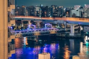 Sumida River Walk illuminated