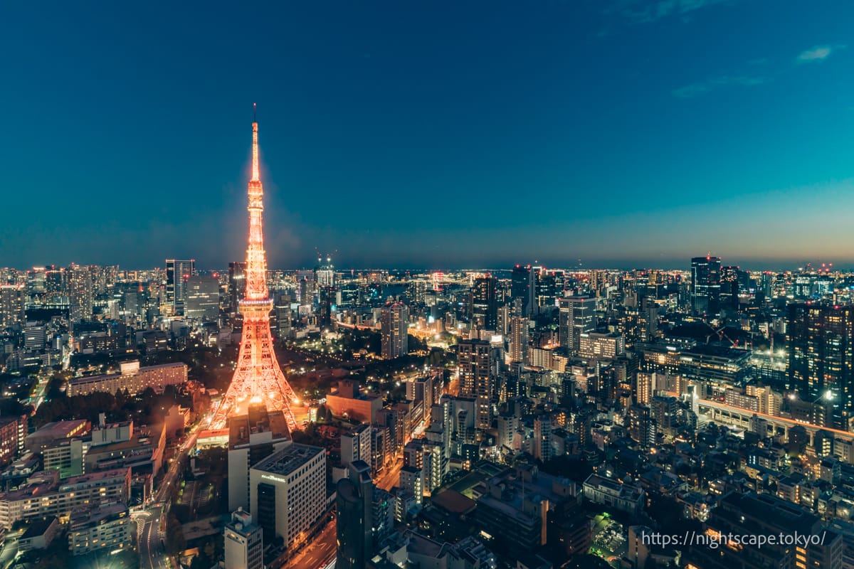 Tokyo Tower from the Azabudai Hills Observation Deck
