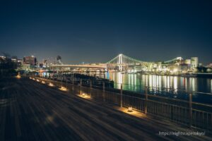 Night view of Bay Breeze Gardens.