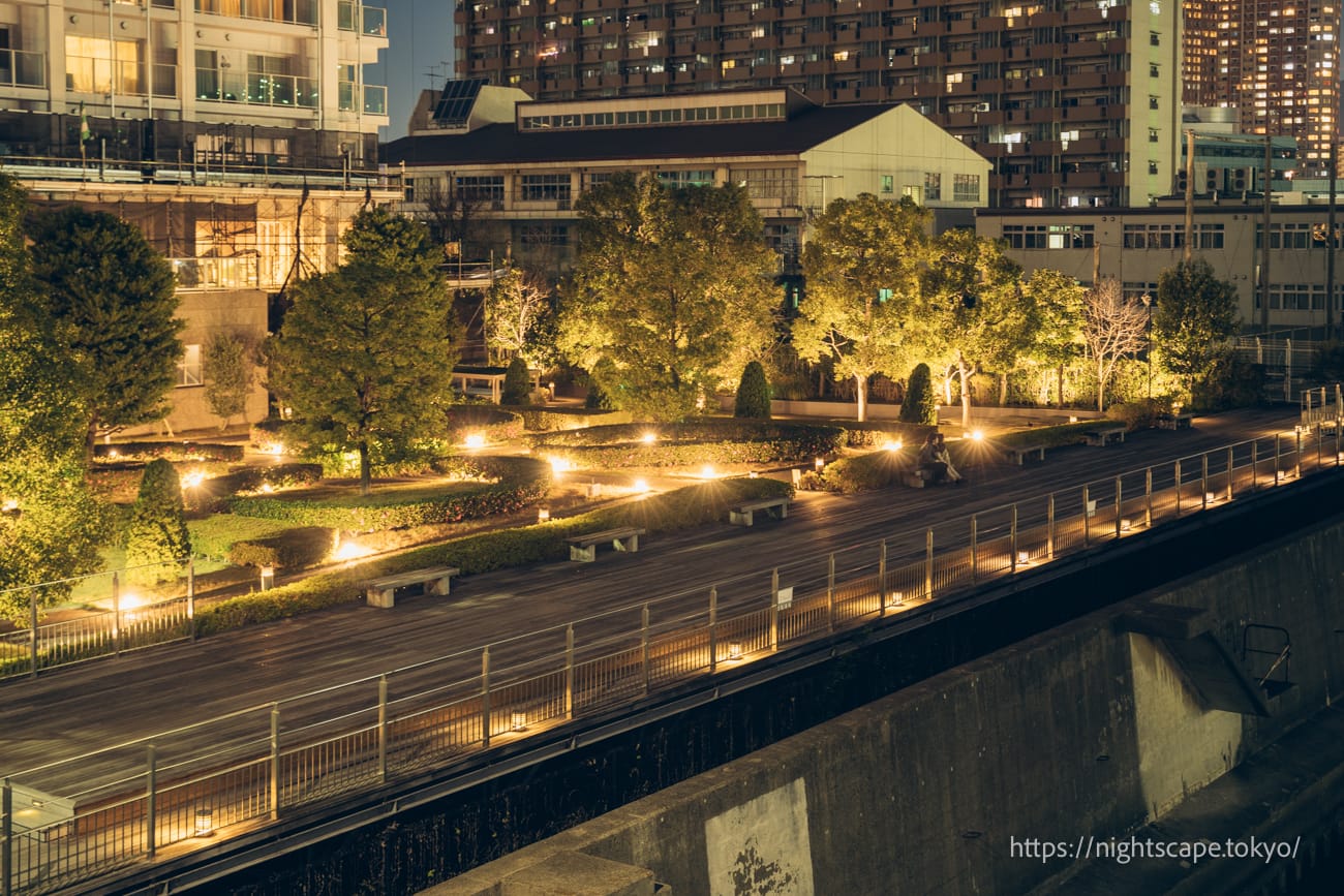 Bay Breeze Gardens photographed from the footbridge.