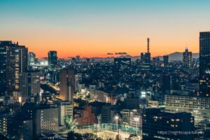 Night view from the Bunkyo Civic Centre Observation Lounge.