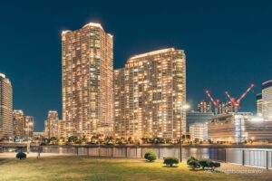 High-rise buildings in the Toyosu area