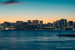 Fuji and buildings in the port area