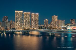 Night view towards Harumi Bridge