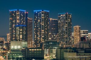 Tower condominium complexes in the Harumi area.