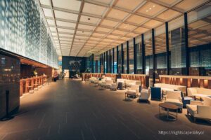 Lobby lounge at La Vista Tokyo Bay.