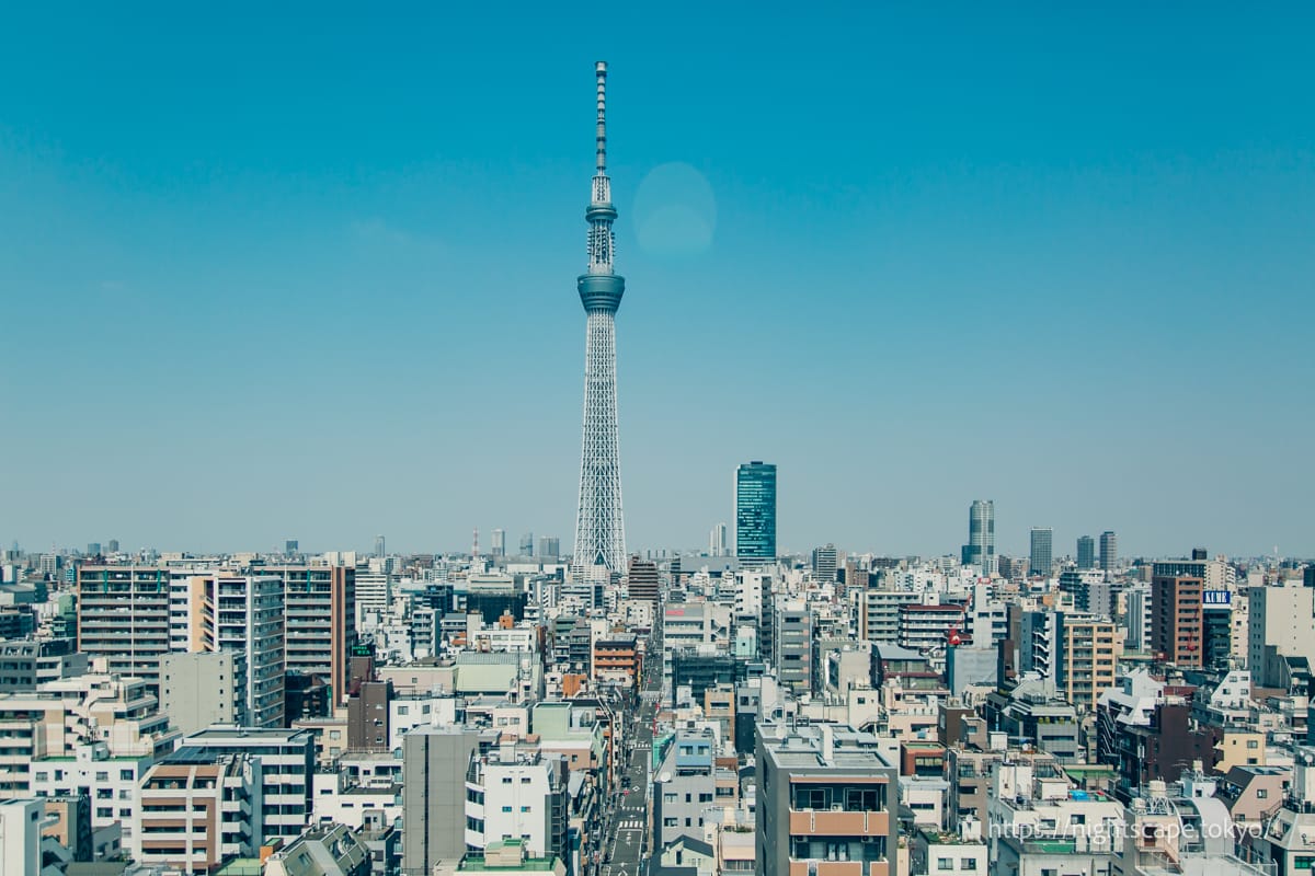 Arcakit Kinshicho Rooftop observation floor view of Tokyo Sky Tree