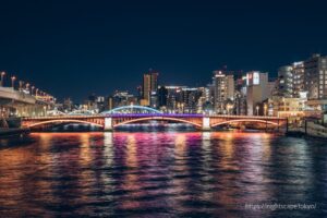 Azuma and Komagata bridges lit up