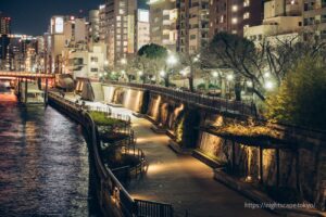 Sumida River Terrace viewed from Sumida River Walk