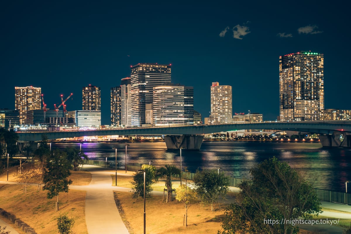 Tower condominiums in the direction of the Shinonome Canal