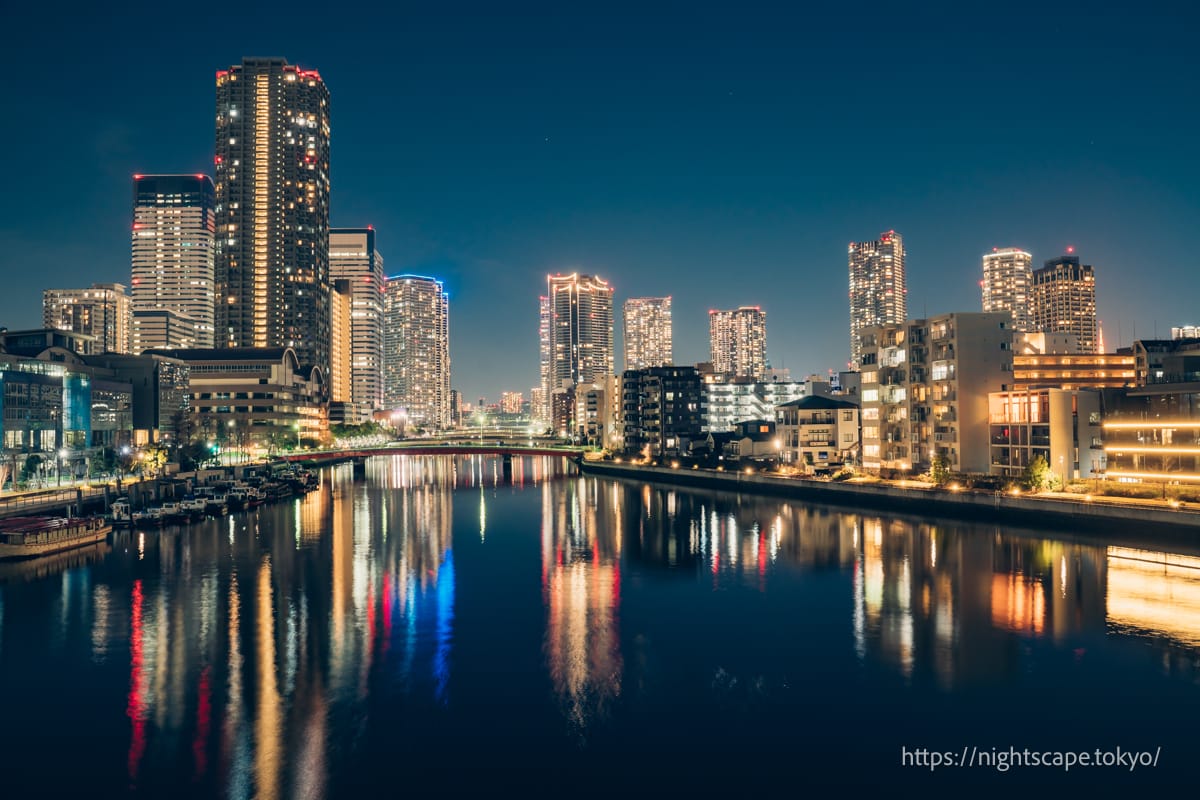 Night view from the Asashio Bridge