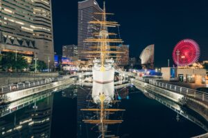 Nippon Maru Memorial Park with beautiful reflections.