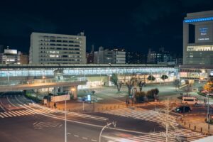 Night view around Sakuragicho Station