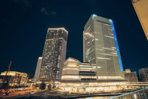Night view around Yokohama City Hall