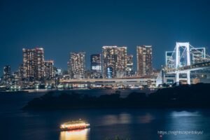 Night view of buildings in the direction of Shibaura