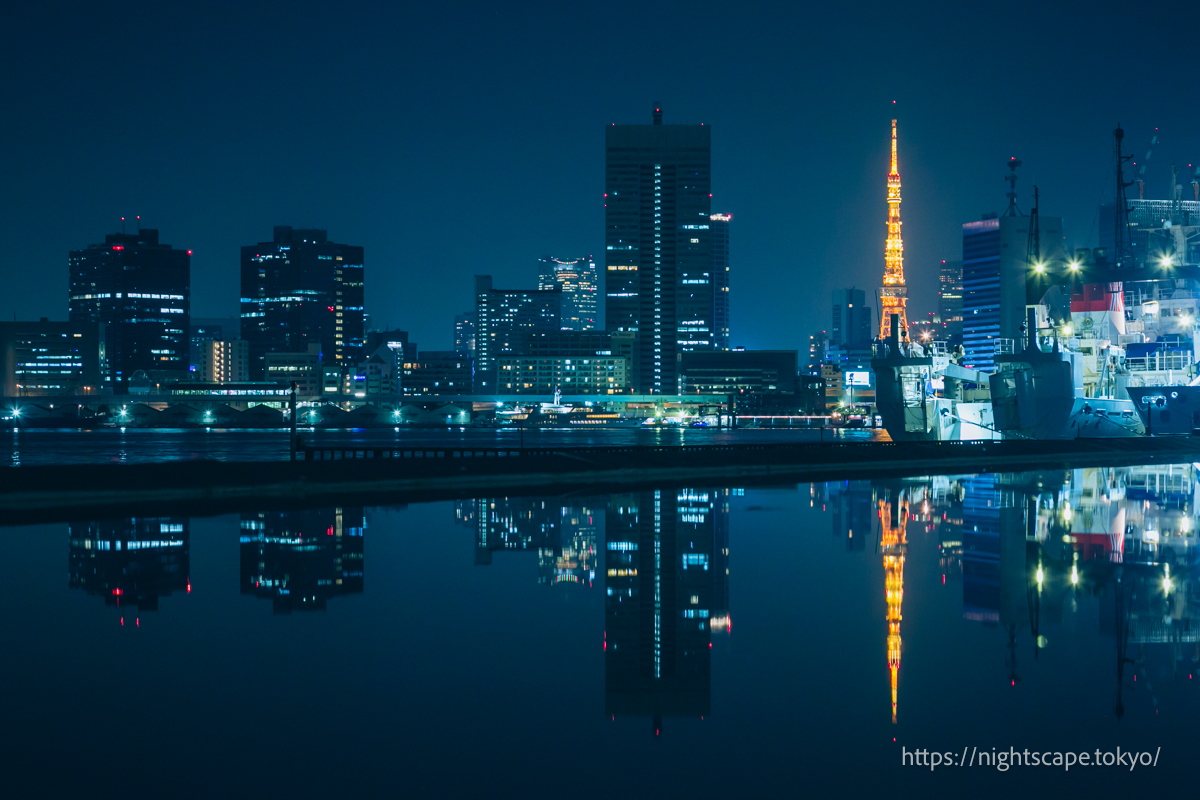 하루미 부두에서 바라본 도쿄 타워