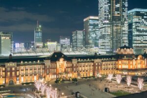 從新丸大廈展望樓看到的東京站夜景