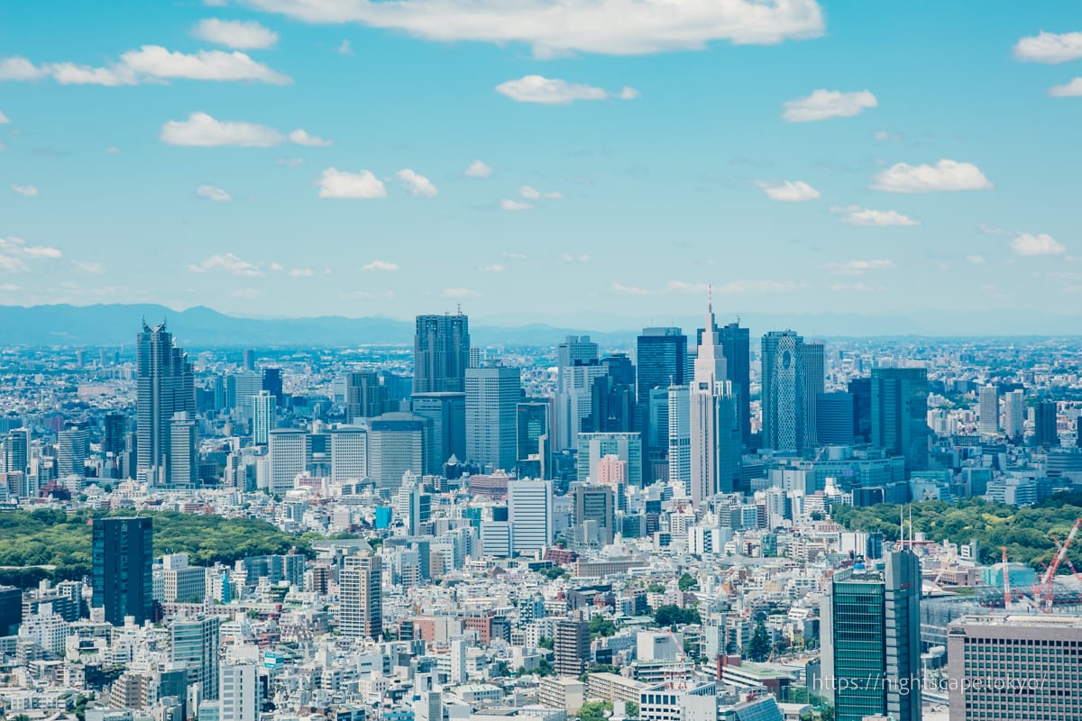 新宿摩天大樓的景色