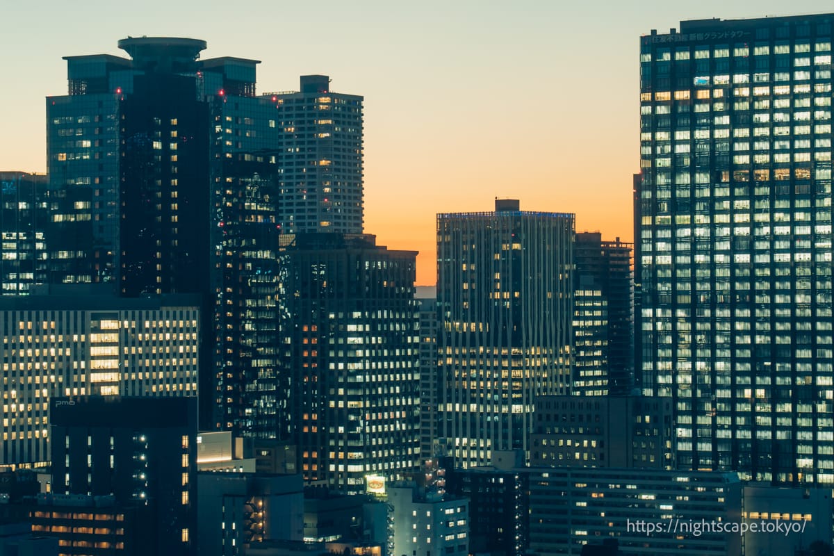 新宿的摩天大樓閃爍著耀眼的燈光
