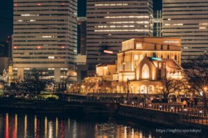橫濱港未來週年紀念日周圍的夜景