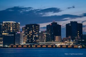 港口城市方向的建築夜景