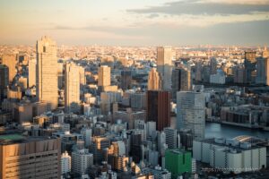 Evening view toward Tsukishima