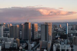 Evening view toward Tsukishima