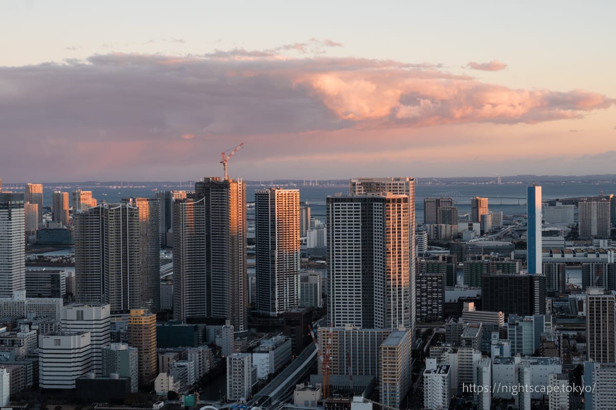 月島方面の夕景