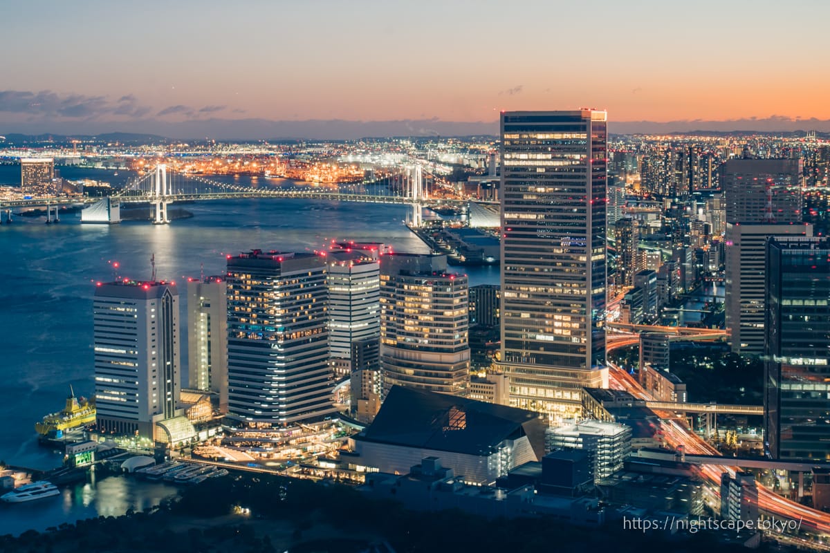 Night view from SKY VIEW, Caretta Shiodome