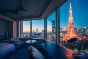 Atmosphere of the Corner Room at Prince Park Tower Tokyo