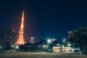 芝公園1号地から眺める東京タワー