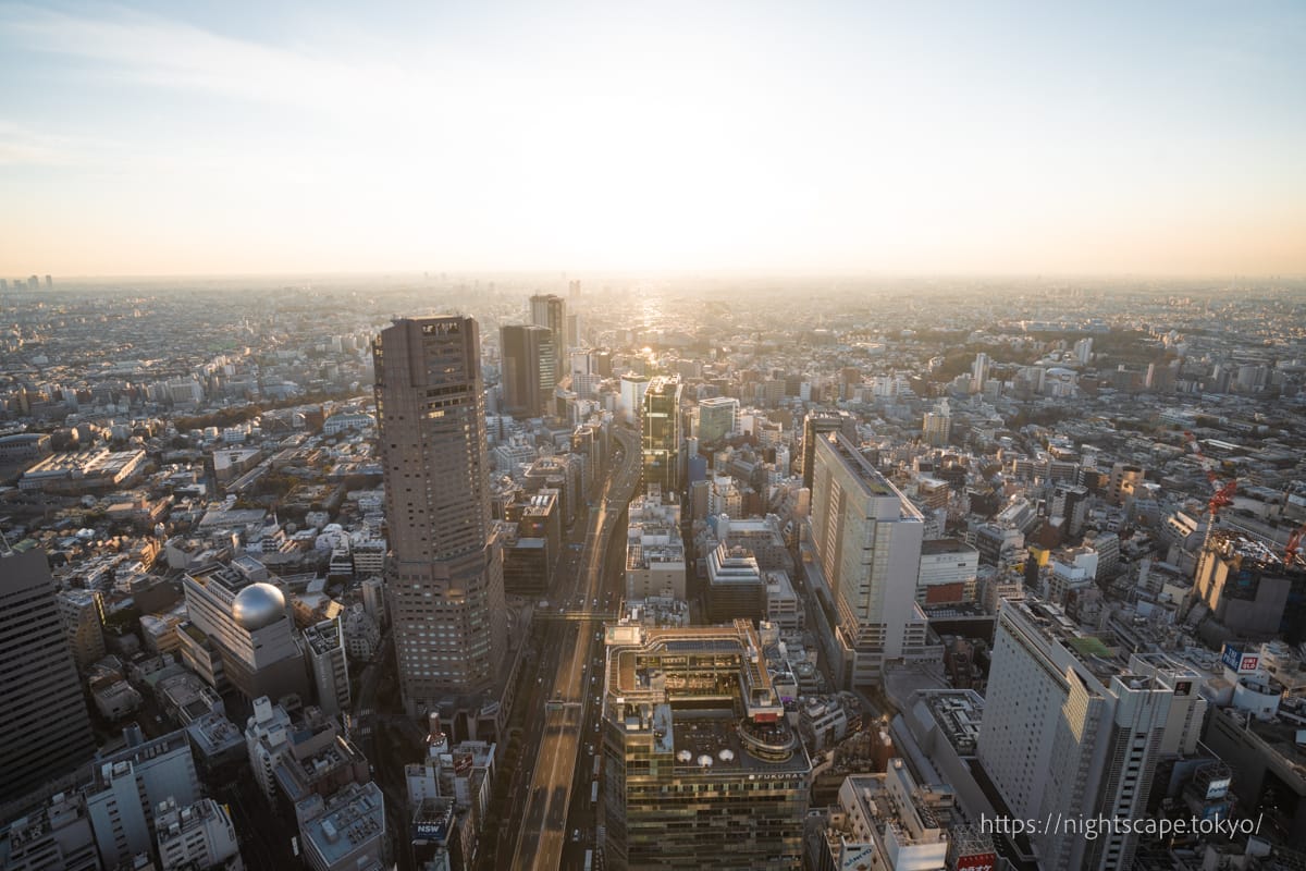 渋谷スクランブルスクエアから眺める夕景