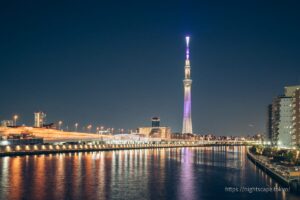 Tokyo Sky Tree seen from Shirahige Bridge