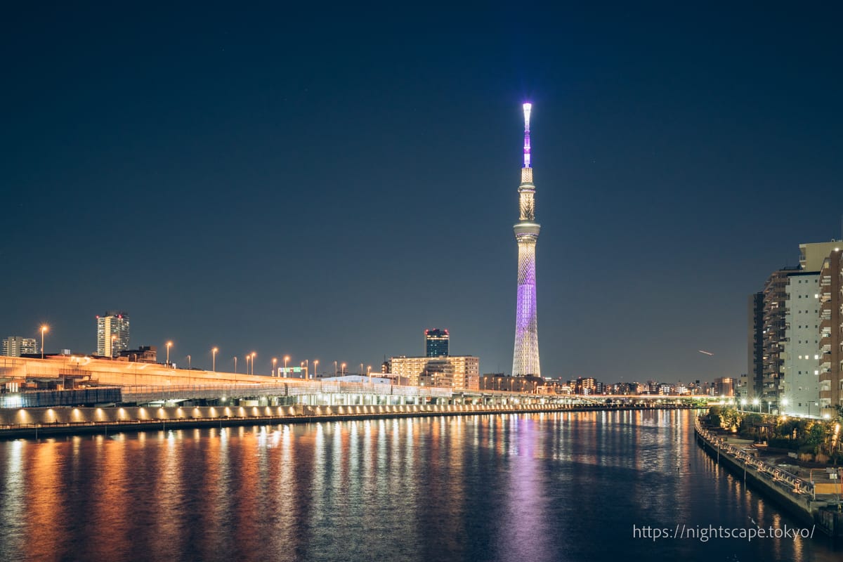 Tokyo Sky Tree seen from Shirahige Bridge