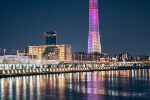 Tokyo Sky Tree seen from Shirahige Bridge