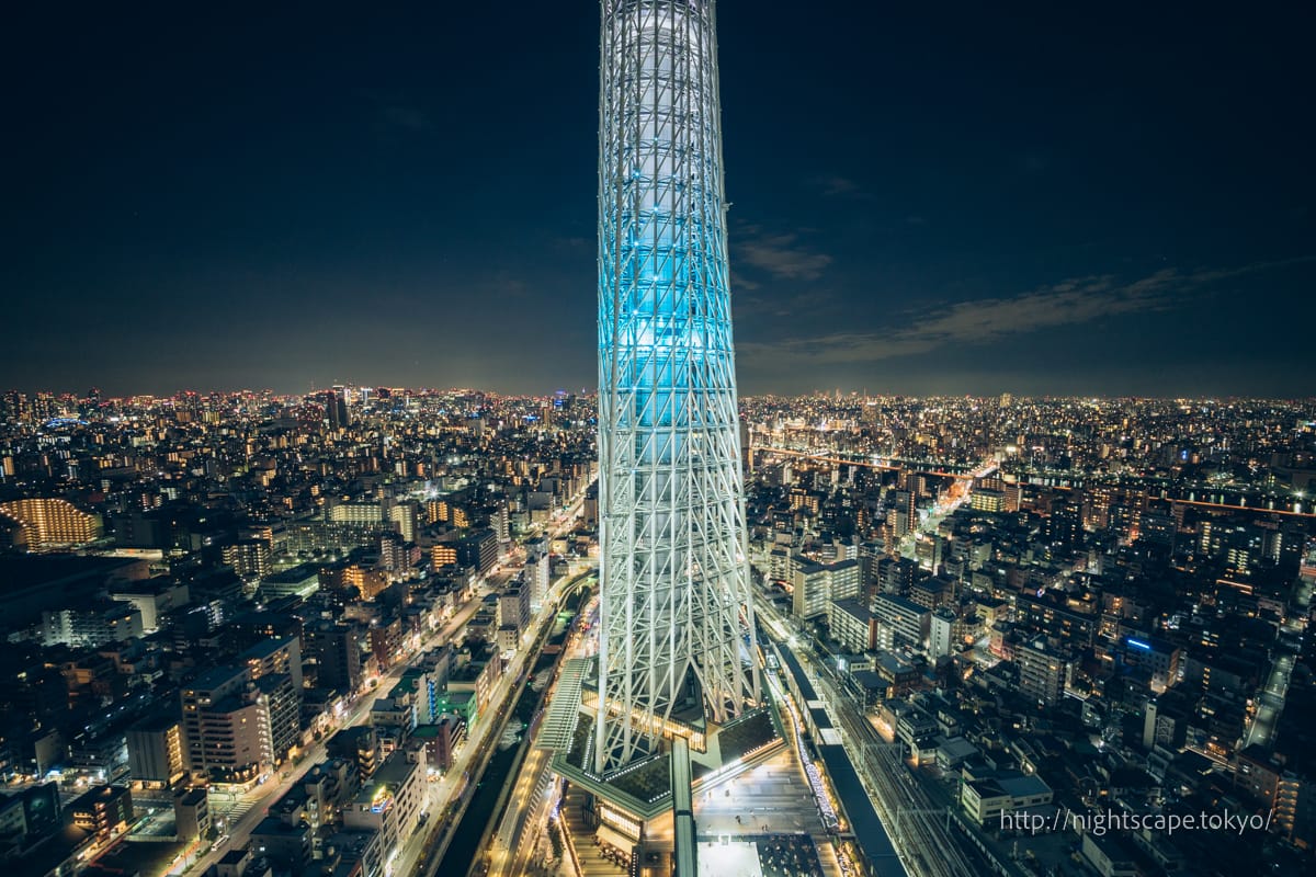 Night view of the Sky Tree East Tower observation floor