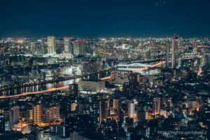 Night view around the Sumida River