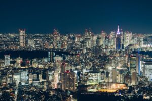 新宿の高層ビル群の夜景（北）