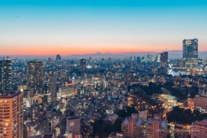 東京タワー展望台から眺める夕景