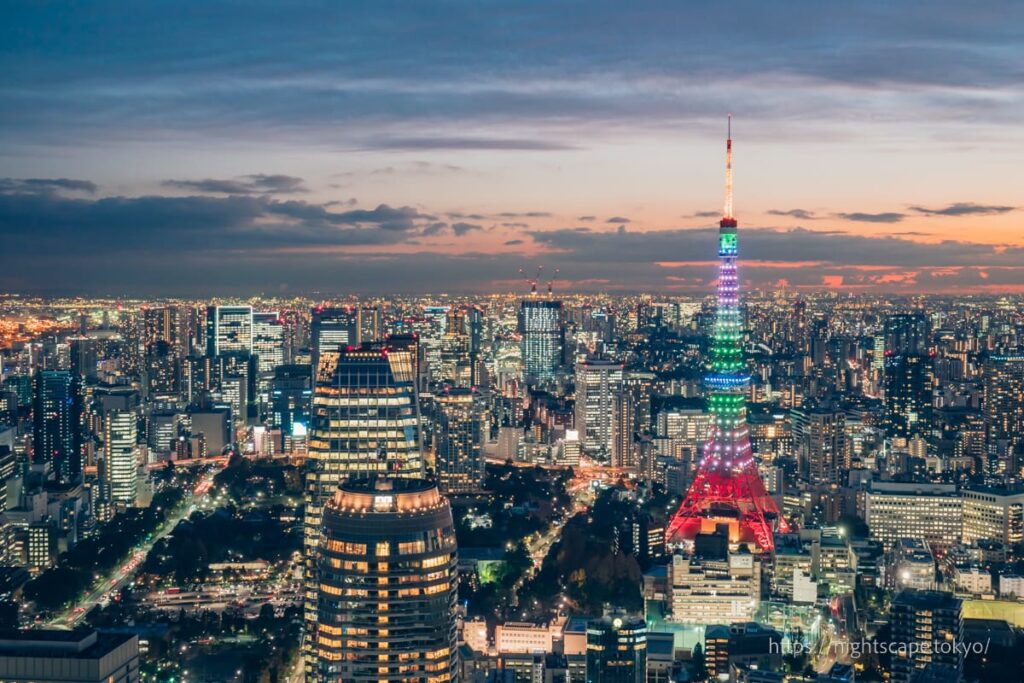 アンダーズ東京の客室からから撮影した東京タワー