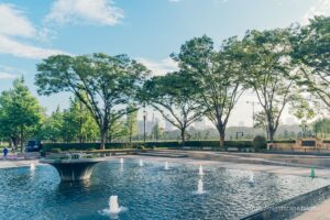 Wadakura Fountain Park with beautiful fresh greenery