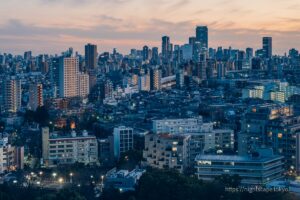 Buildings in the direction of Shinjuku viewed from Kitatopia