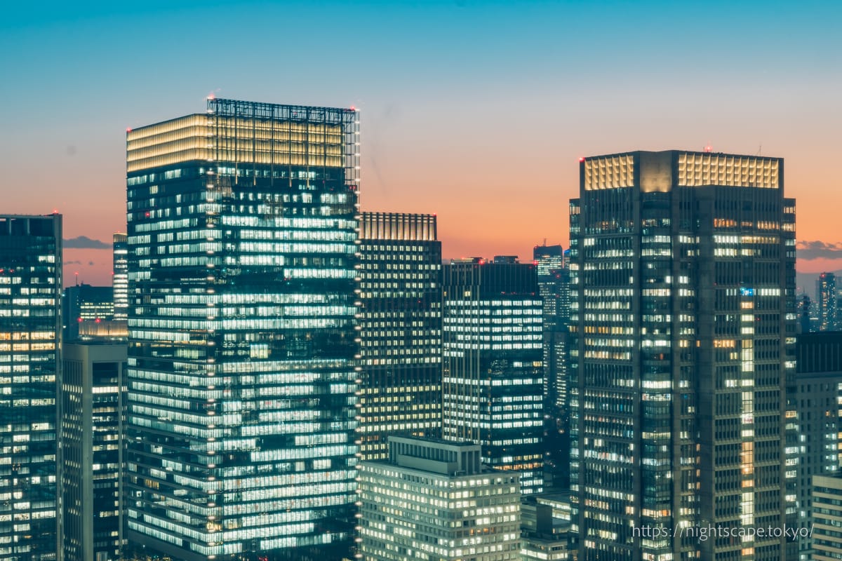 Night view of the building from Hotel Metropolitan Marunouchi