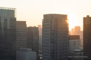 Sunset in the direction of Kasumigaseki