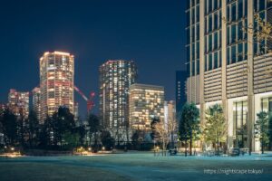 Night view of skyscrapers from Shinagawa Season Terrace