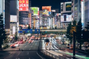 新都心歩道橋から眺める歌舞伎町の夜景